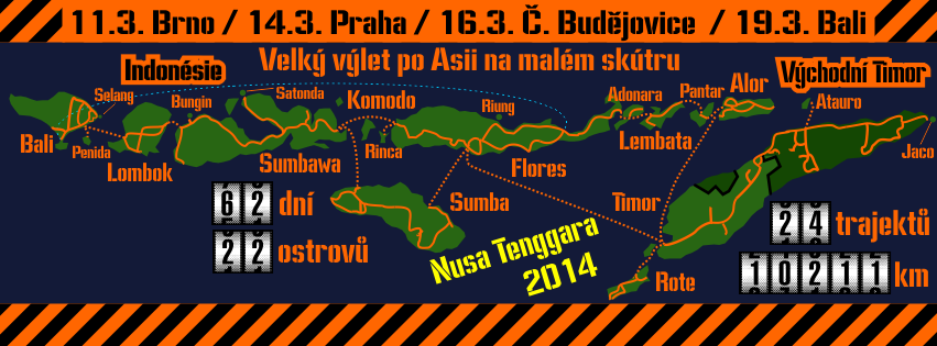 na skútru po indonésii
