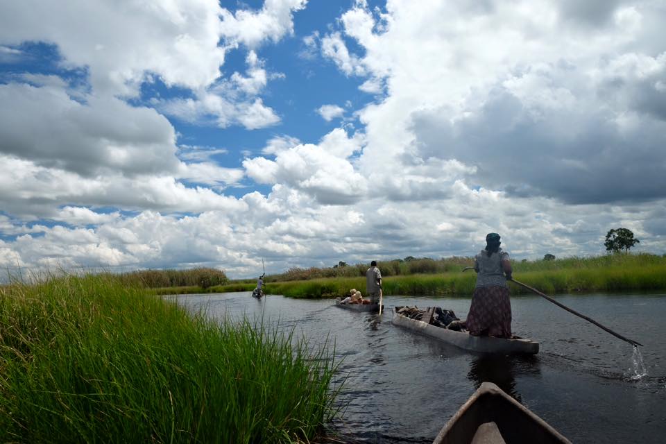 delta reky okavango kolama dolu